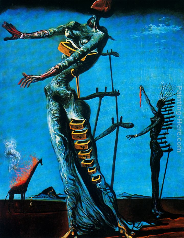 The Burning Giraffe painting - Salvador Dali The Burning Giraffe art painting